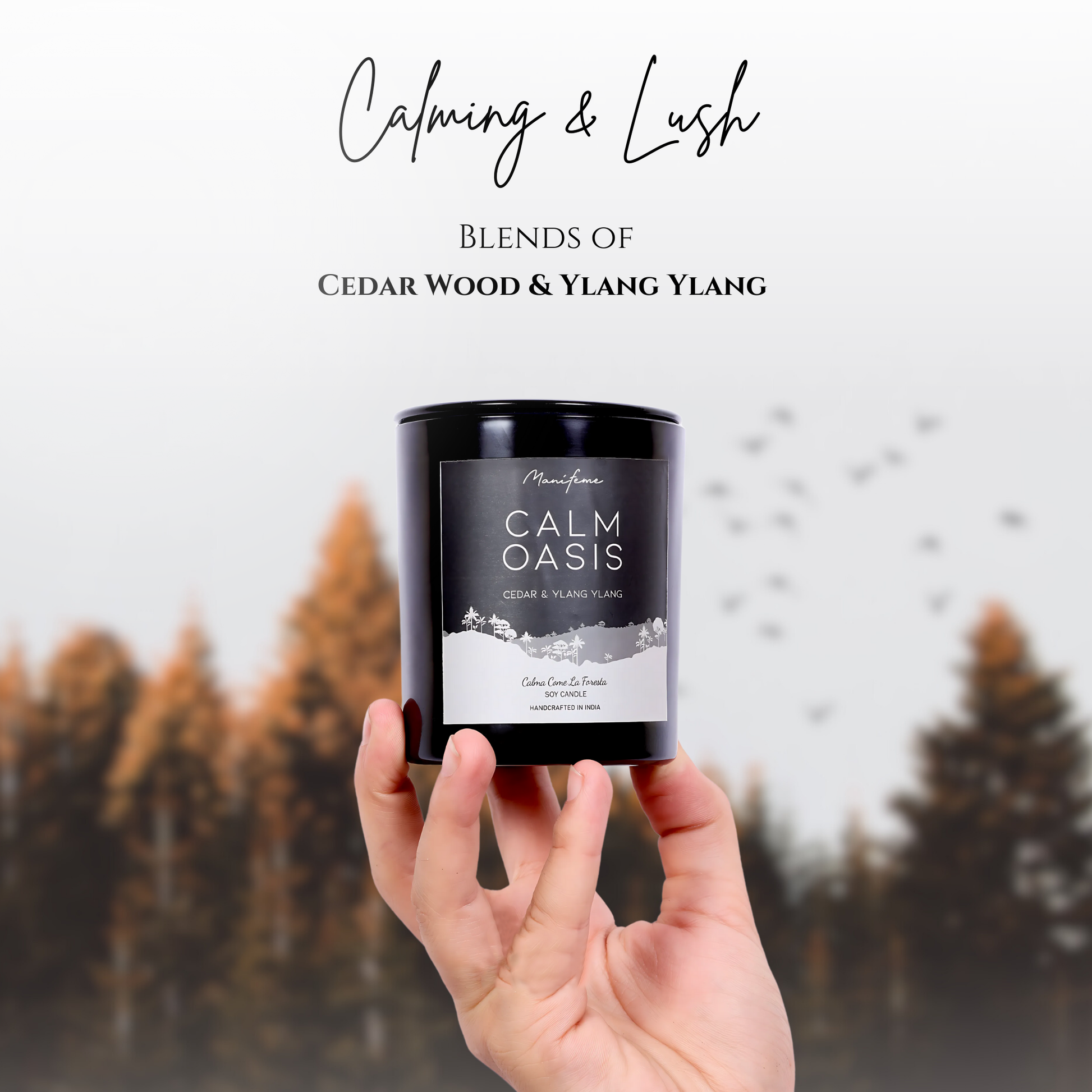 Manifeme, Calm Oasis Candle for Home Fragrance, Luxury Gifting